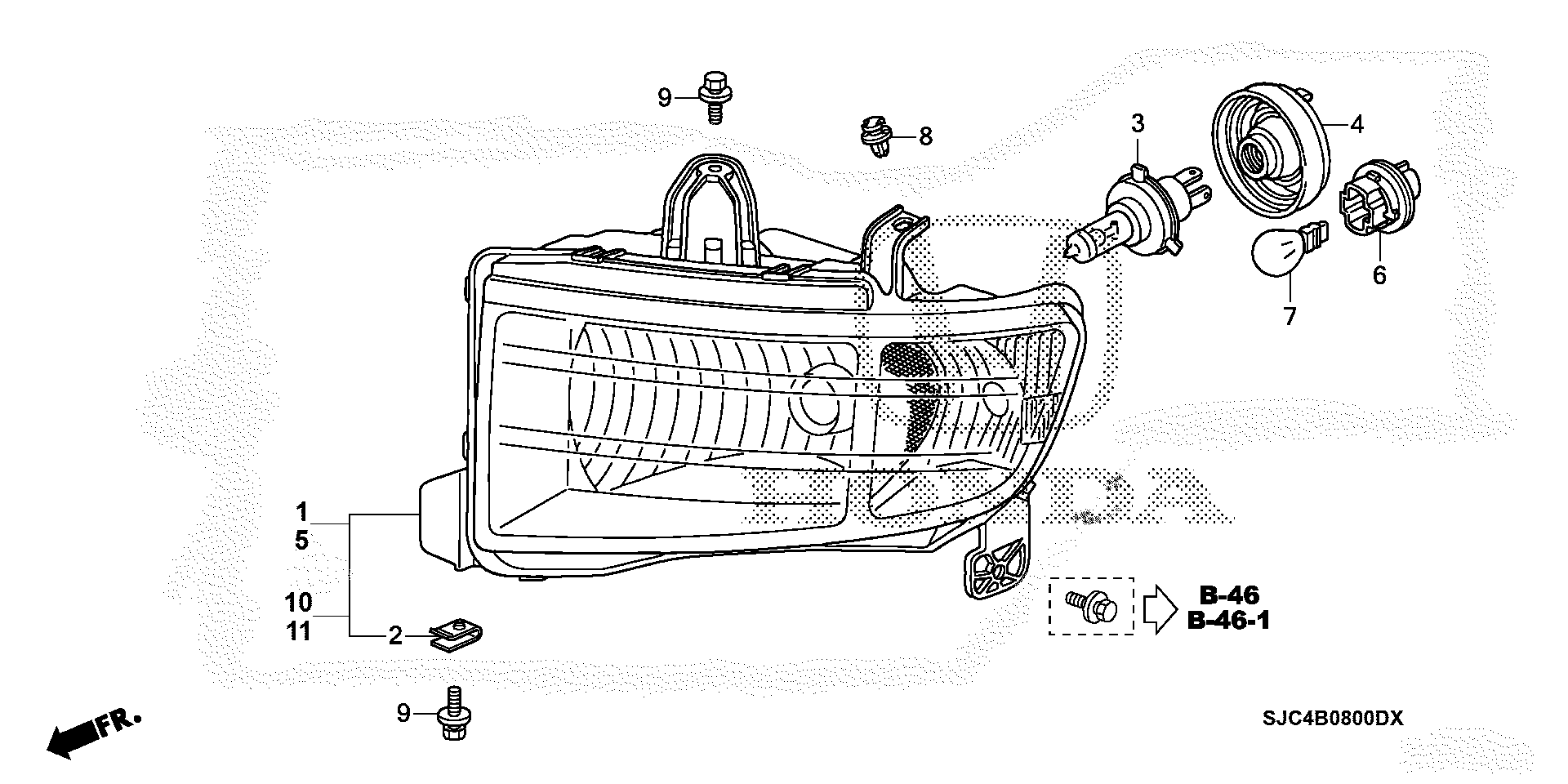 Diagram HEADLIGHT for your Honda Civic Hatchback  