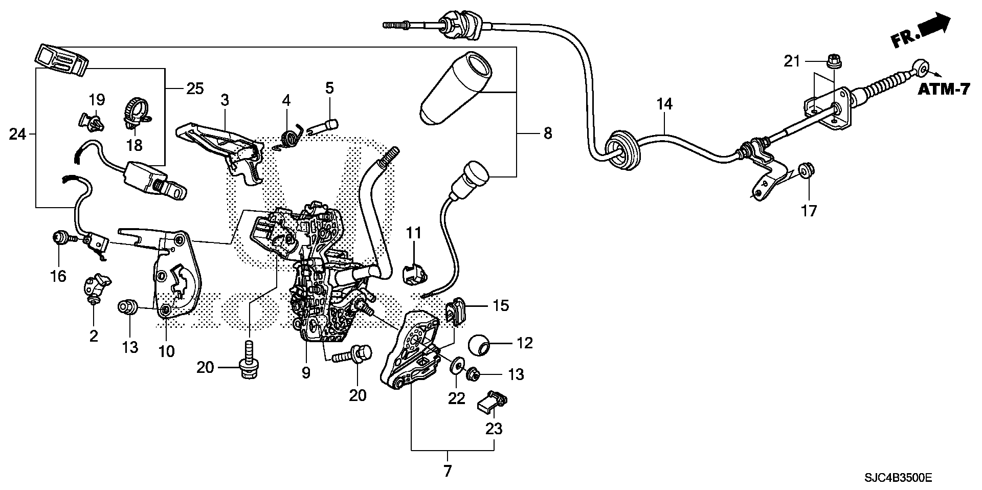 Diagram SELECT LEVER for your 1992 Honda Accord Coupe 2.2L AT DX 