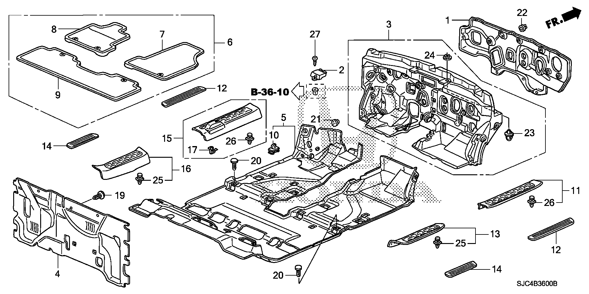 Diagram FLOOR MAT for your Honda Ridgeline  