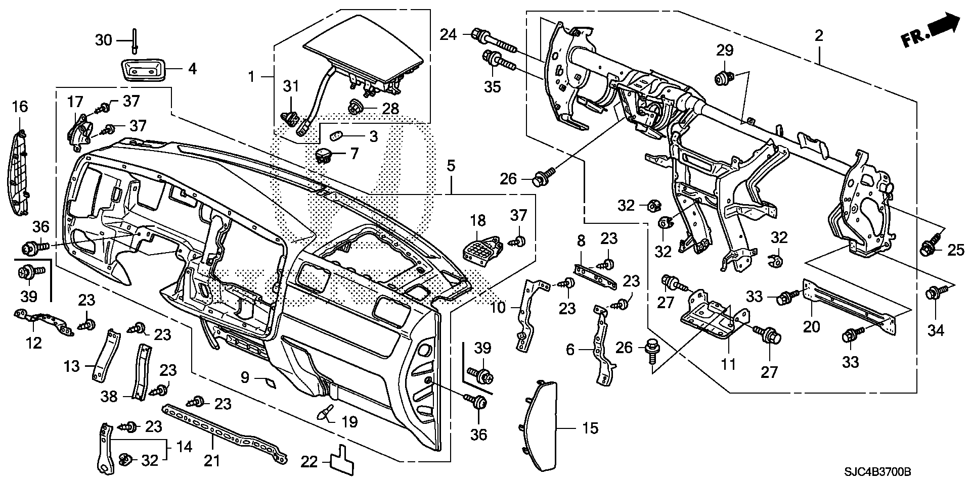 Diagram INSTRUMENT PANEL for your Honda