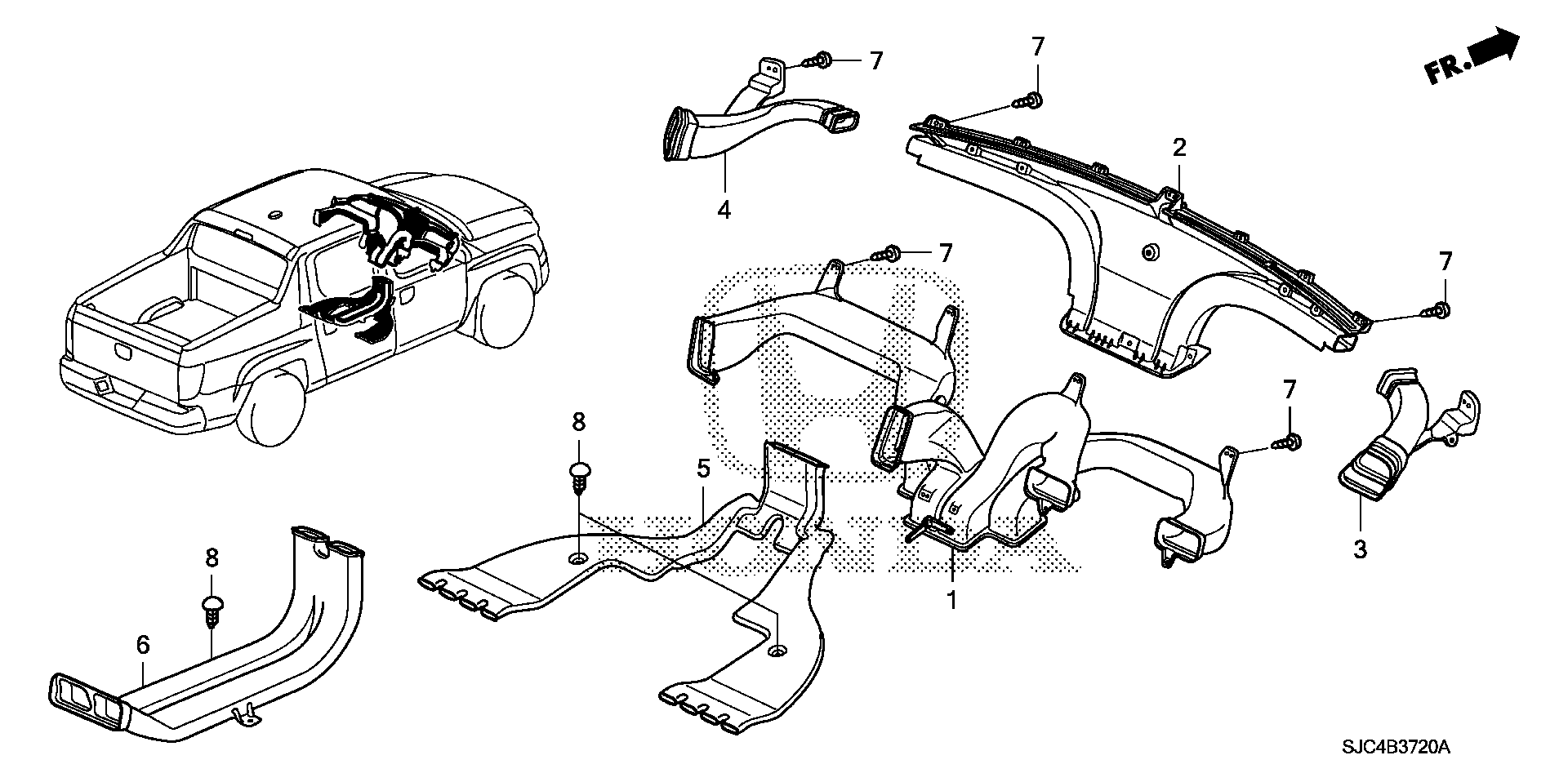 Diagram DUCT for your 2009 Honda Pilot   