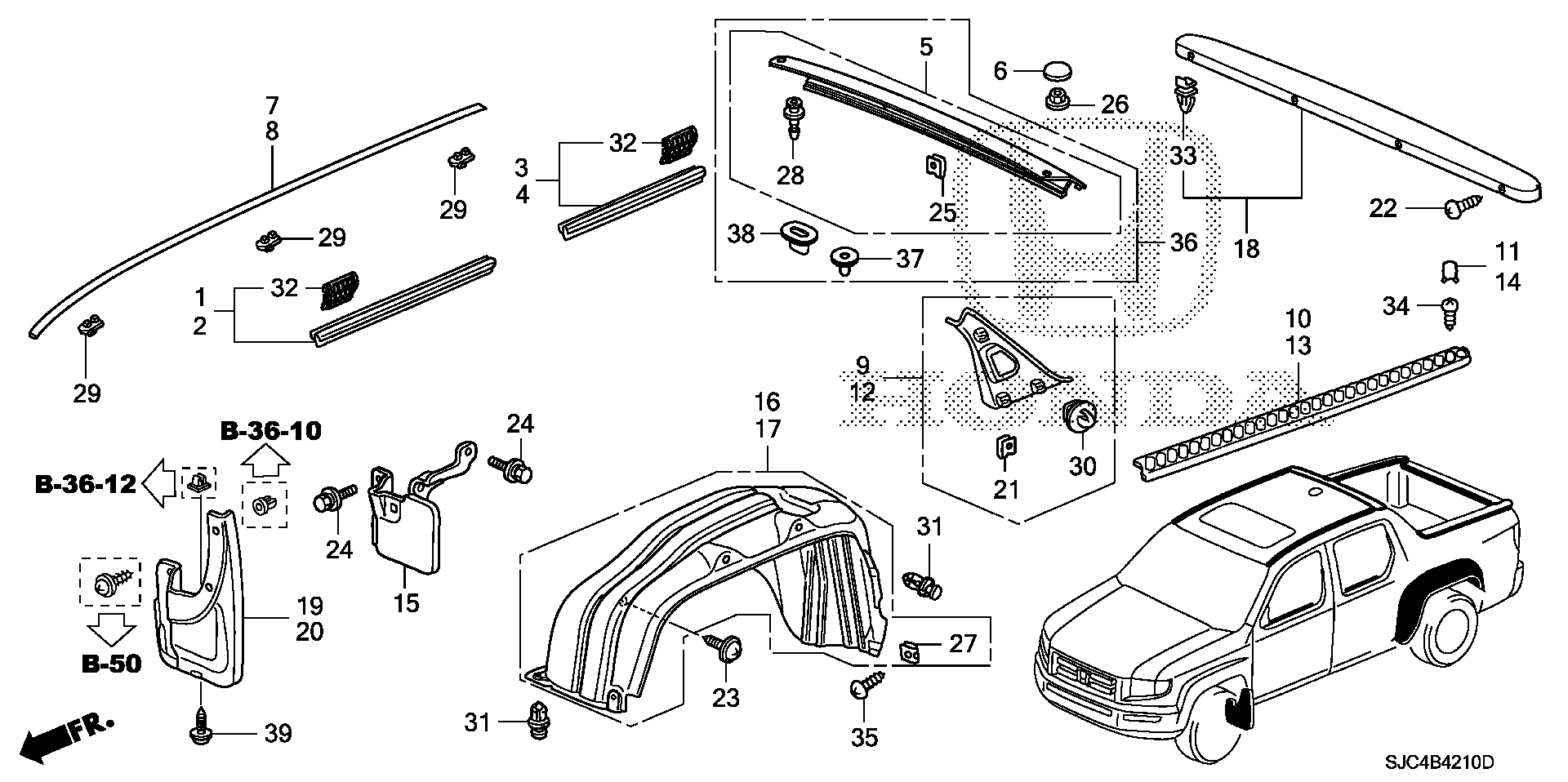 Diagram MOLDING for your 2022 Honda Civic Liftback   