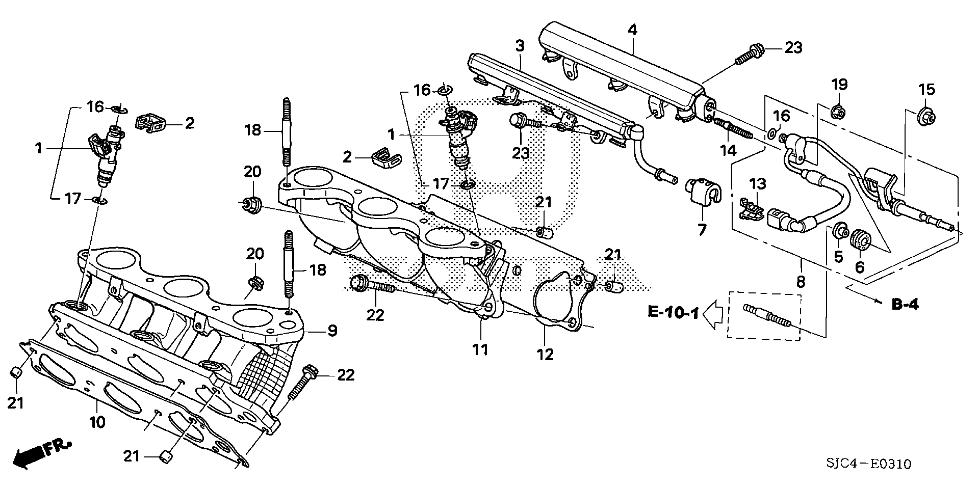 Diagram FUEL INJECTOR (1) for your 2022 Honda Passport  TSPORT 5D 