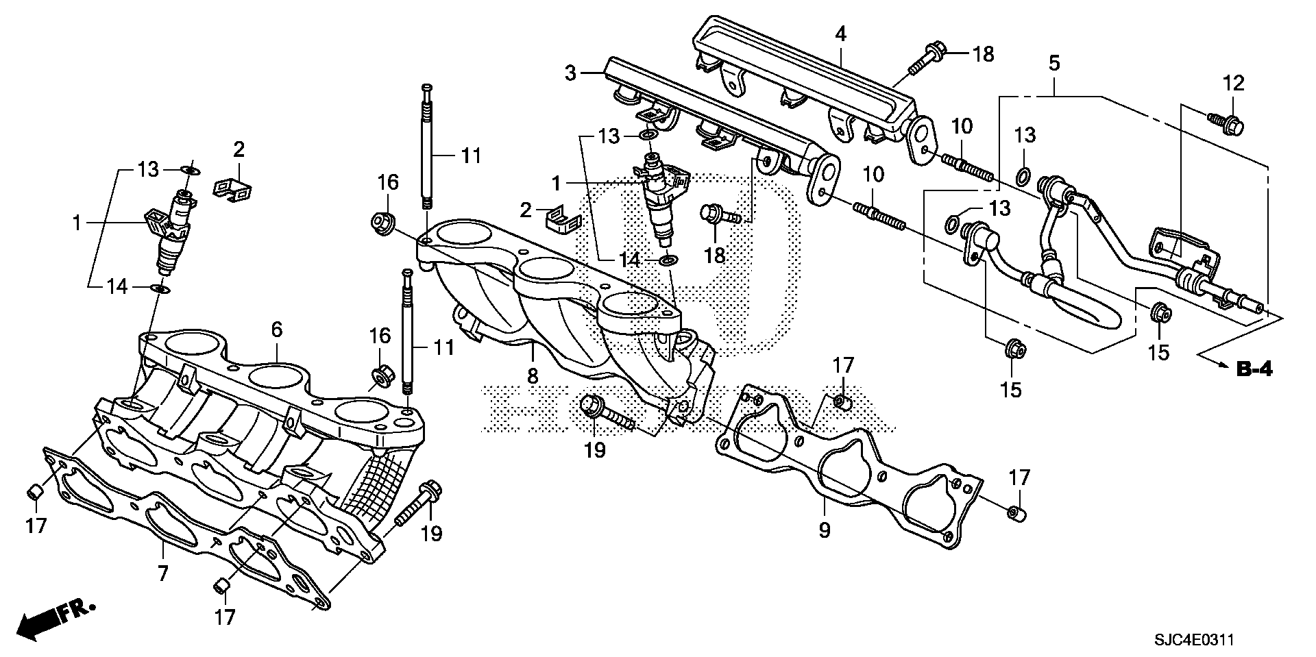 Diagram FUEL INJECTOR (2) for your 2005 Honda Pilot   