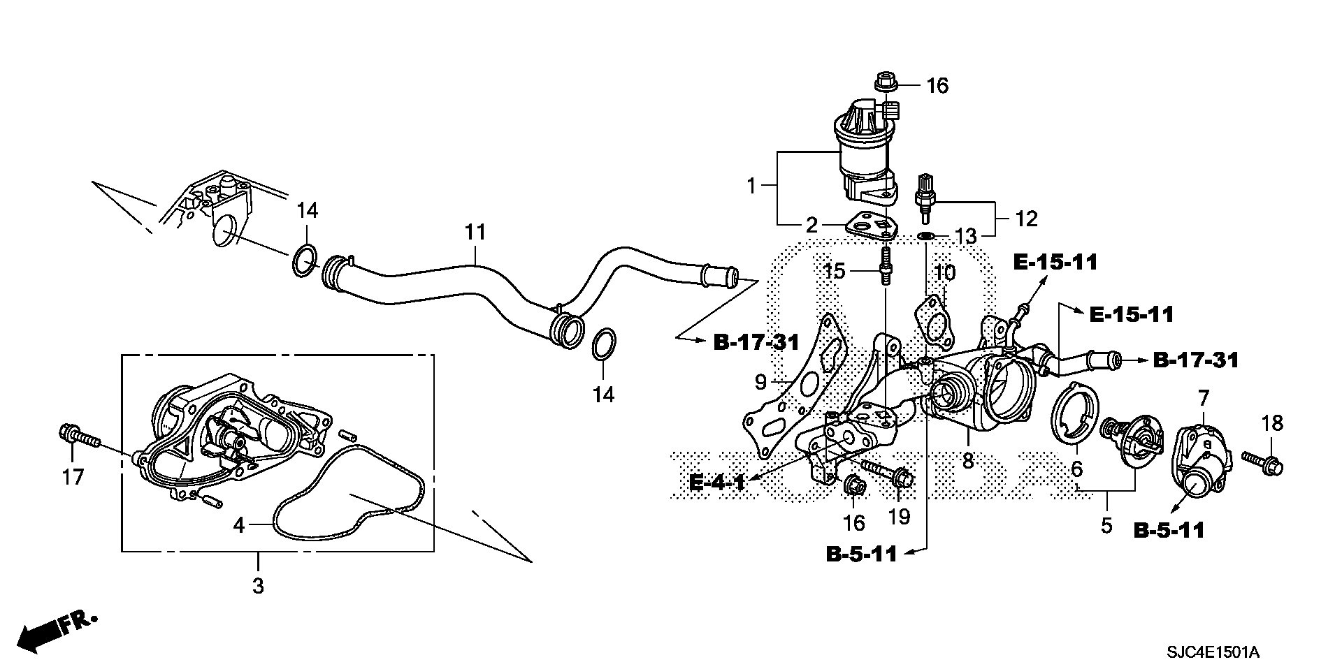 Diagram WATER PUMP@SENSOR (2) for your 1995 Honda Accord   