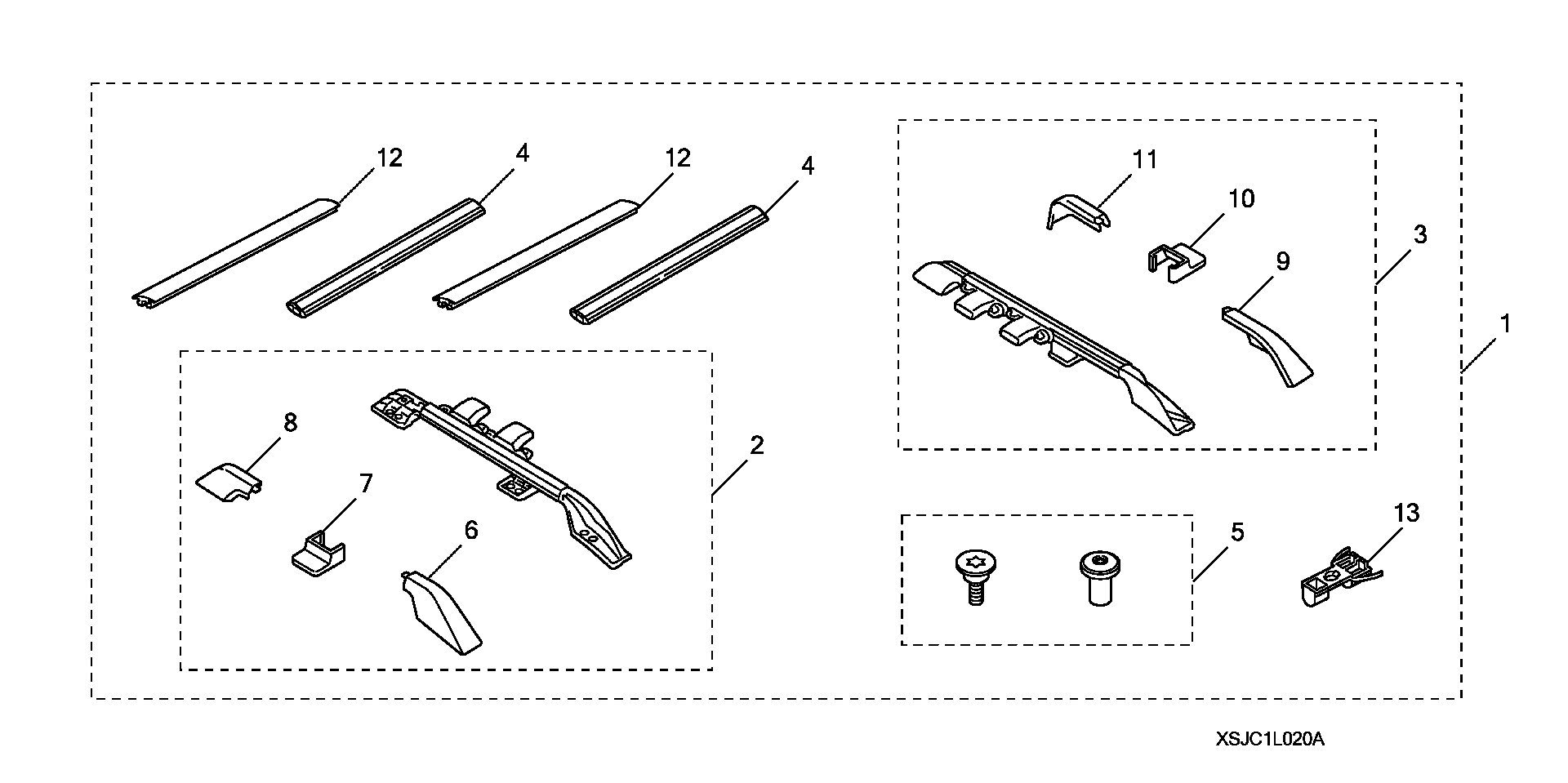 Diagram ROOF RACK (2) for your 2021 Honda Odyssey 3.5L i-VTEC V6 AT TOUR 