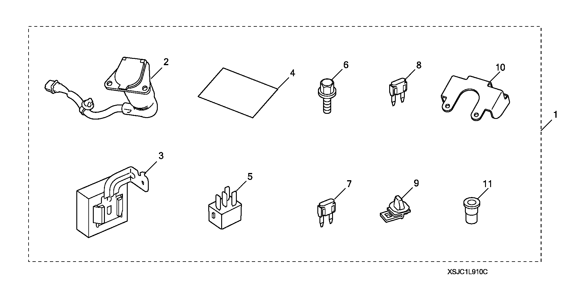 Diagram TRAILER HITCH HARNESS (3) for your Honda