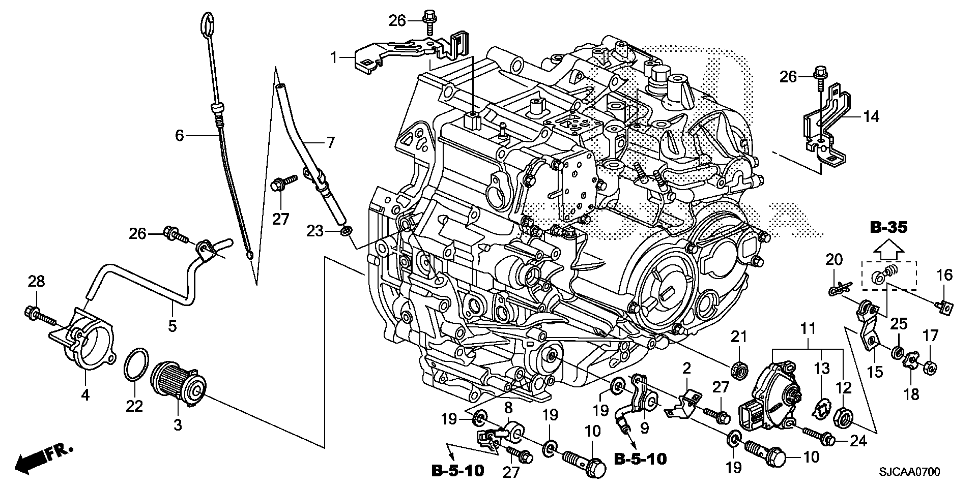 Diagram OIL LEVEL GAUGE@POSITION SENSOR for your Honda