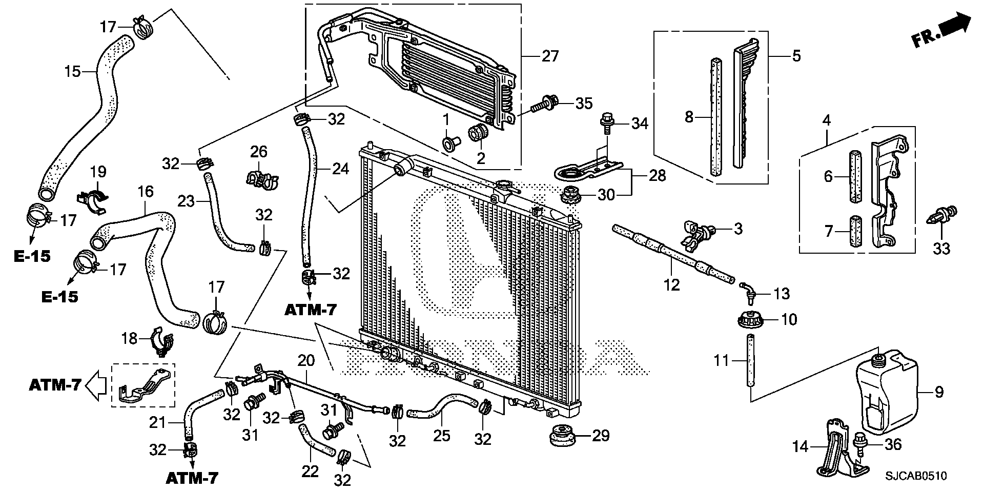 Diagram RADIATOR HOSE for your 1990 Honda Accord Coupe 2.2L AT LX 