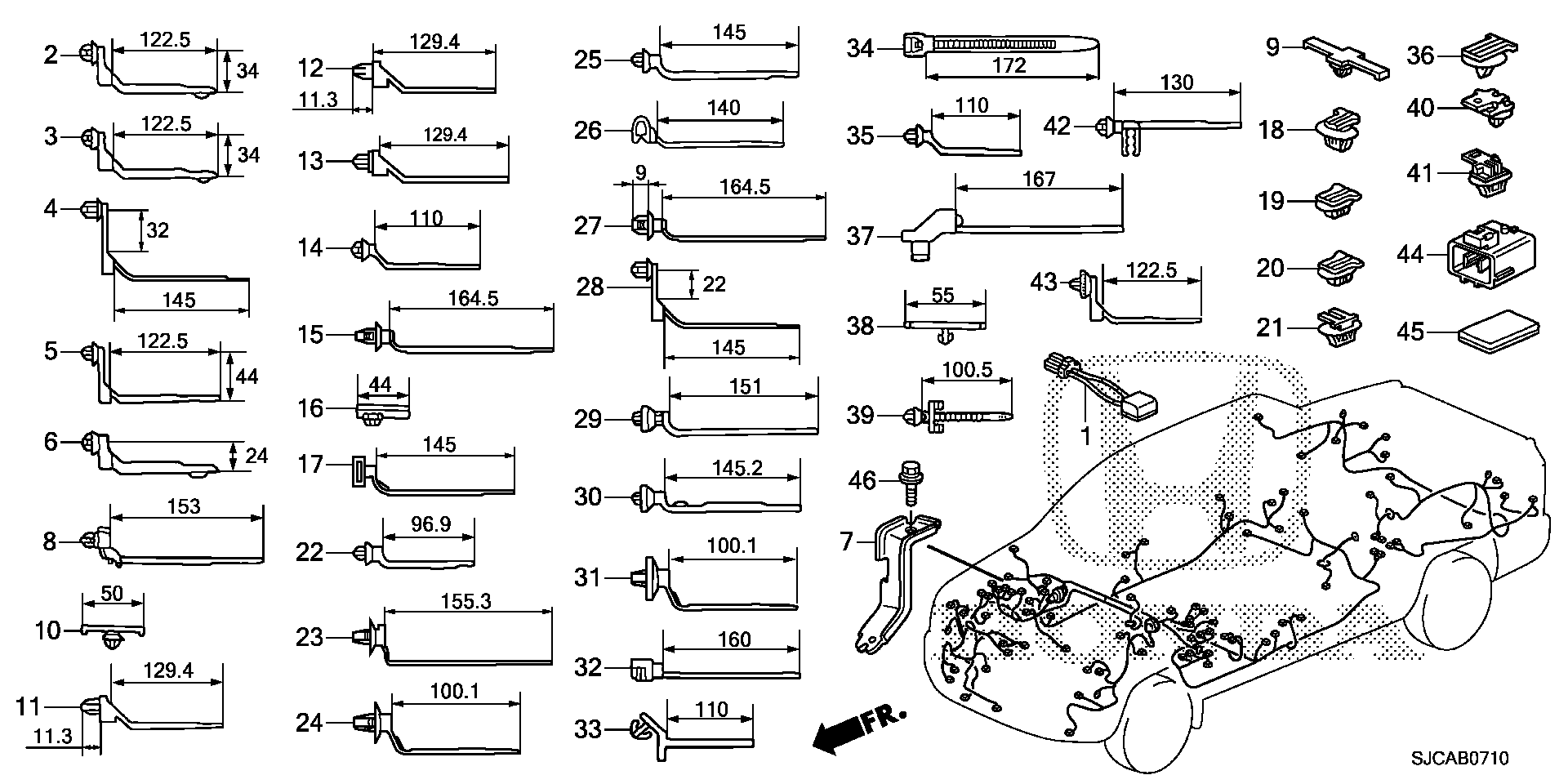 Diagram HARNESS BAND@BRACKET for your 1988 Honda Civic Hatchback   