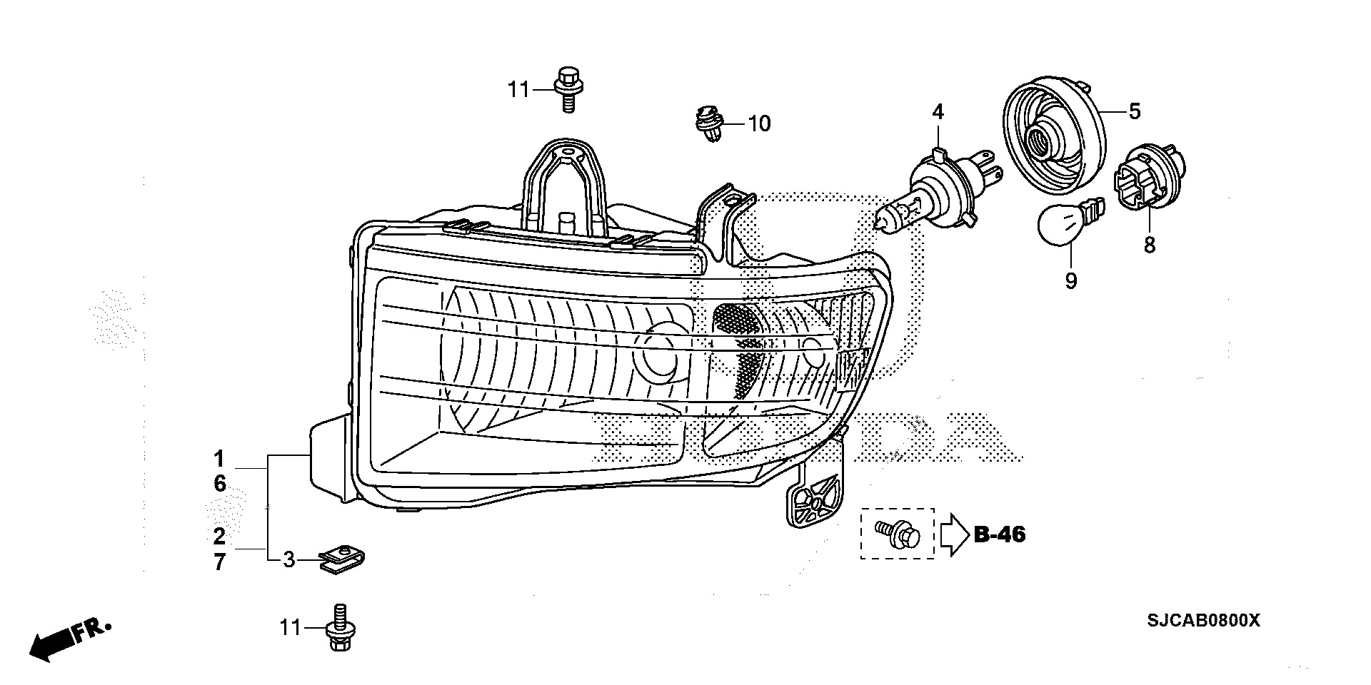 Diagram HEADLIGHT for your Honda Civic Hatchback  