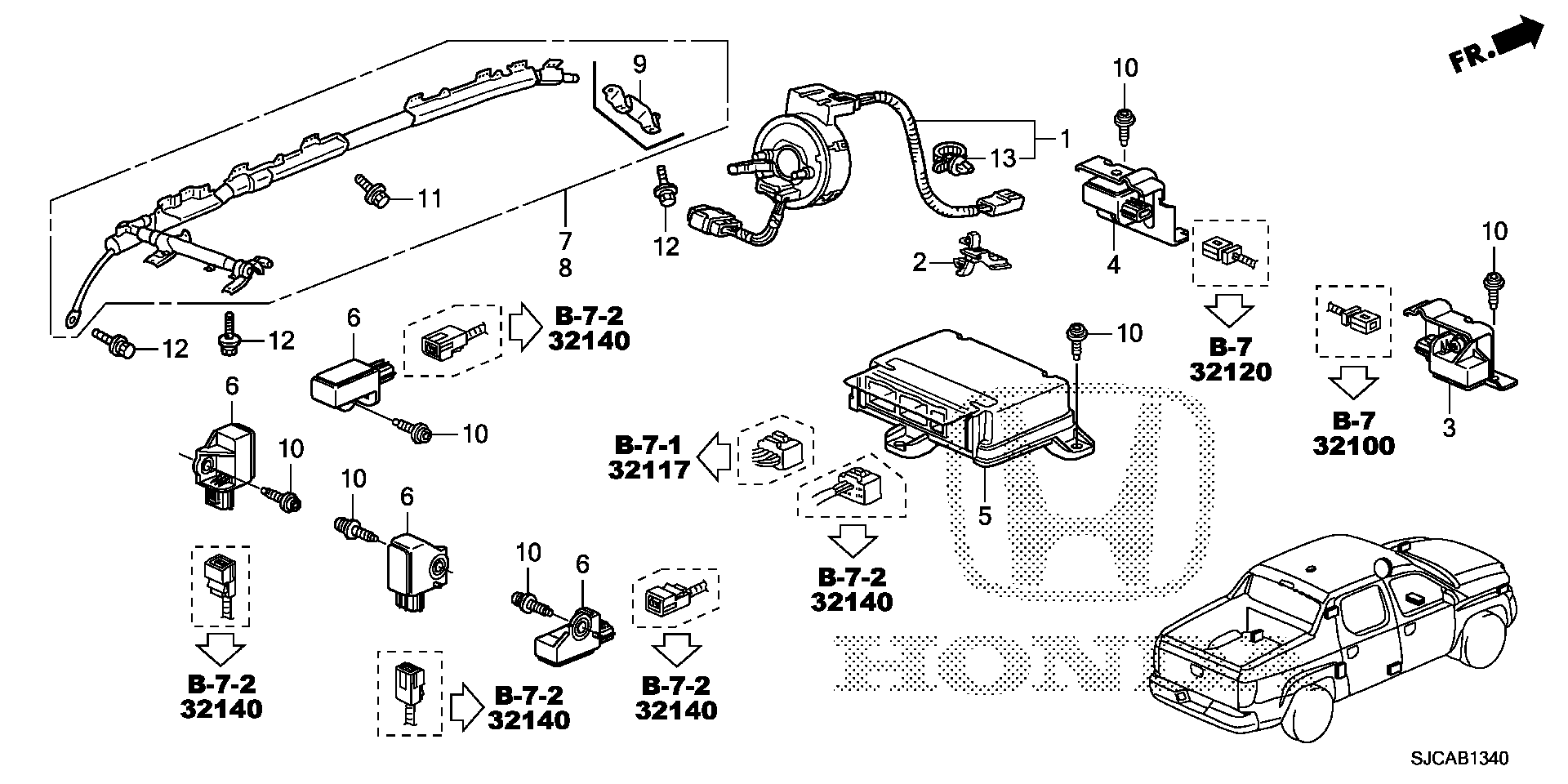 Diagram SRS UNIT for your Honda