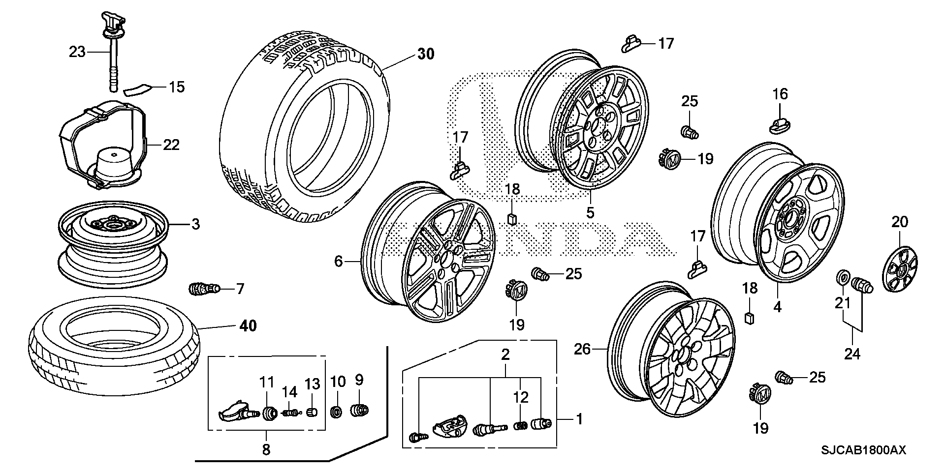 Diagram WHEEL DISK (KA) for your 2020 Honda Ridgeline   