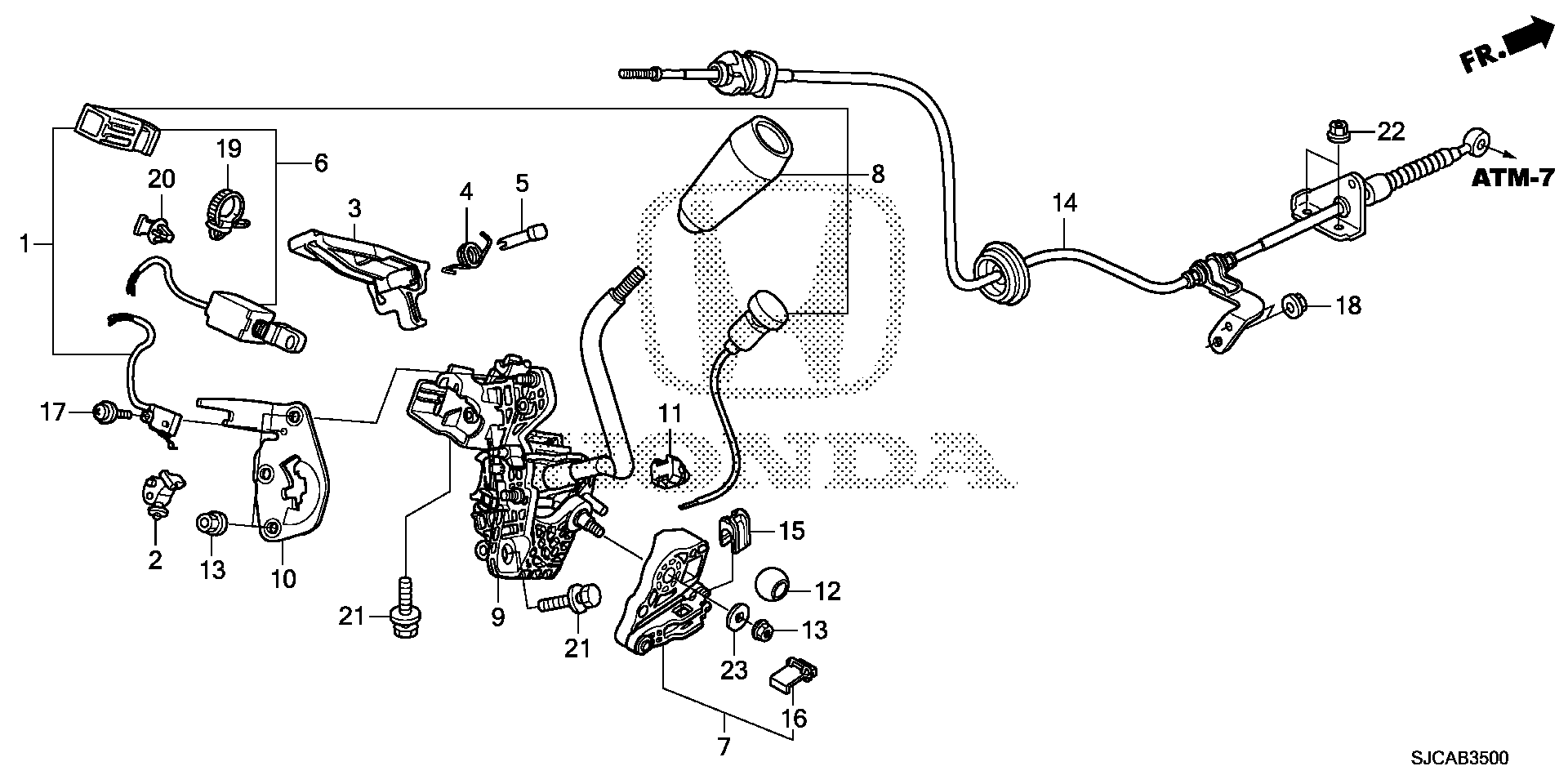 Diagram SELECT LEVER for your 1992 Honda Accord Coupe 2.2L AT DX 