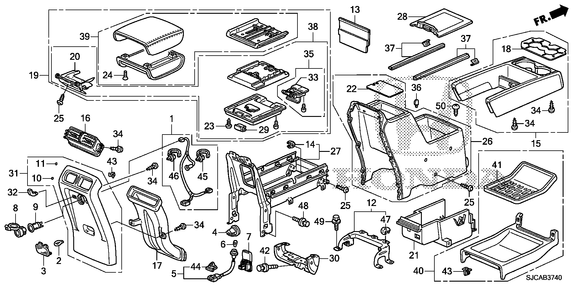 Diagram CONSOLE for your 1988 Honda Civic Hatchback   