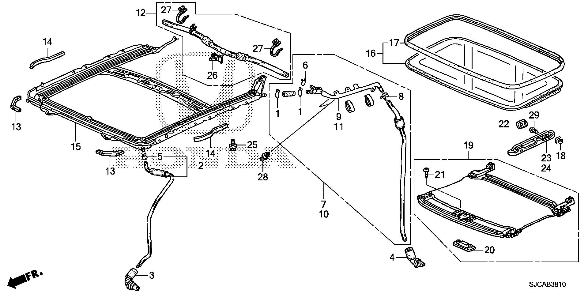 Diagram SLIDING ROOF for your 2005 Honda Pilot   