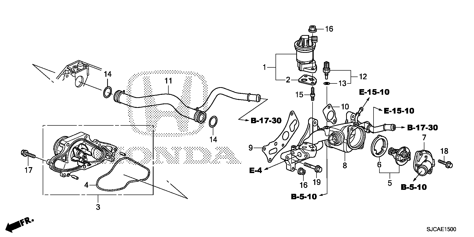 Diagram WATER PUMP@SENSOR for your 2017 Honda Accord   