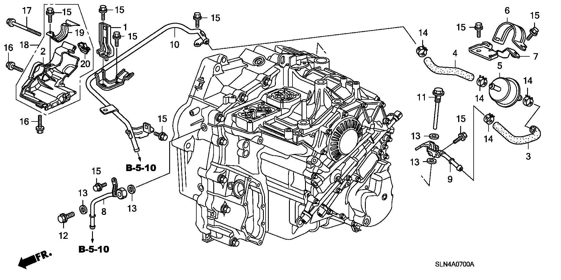 Diagram ATF PIPE for your 1990 Honda Accord Coupe 2.2L AT LX 