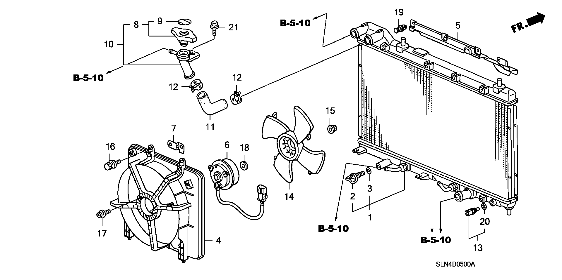 Diagram RADIATOR (TOYO) for your 2007 Honda Fit 1.5L VTEC AT Base 