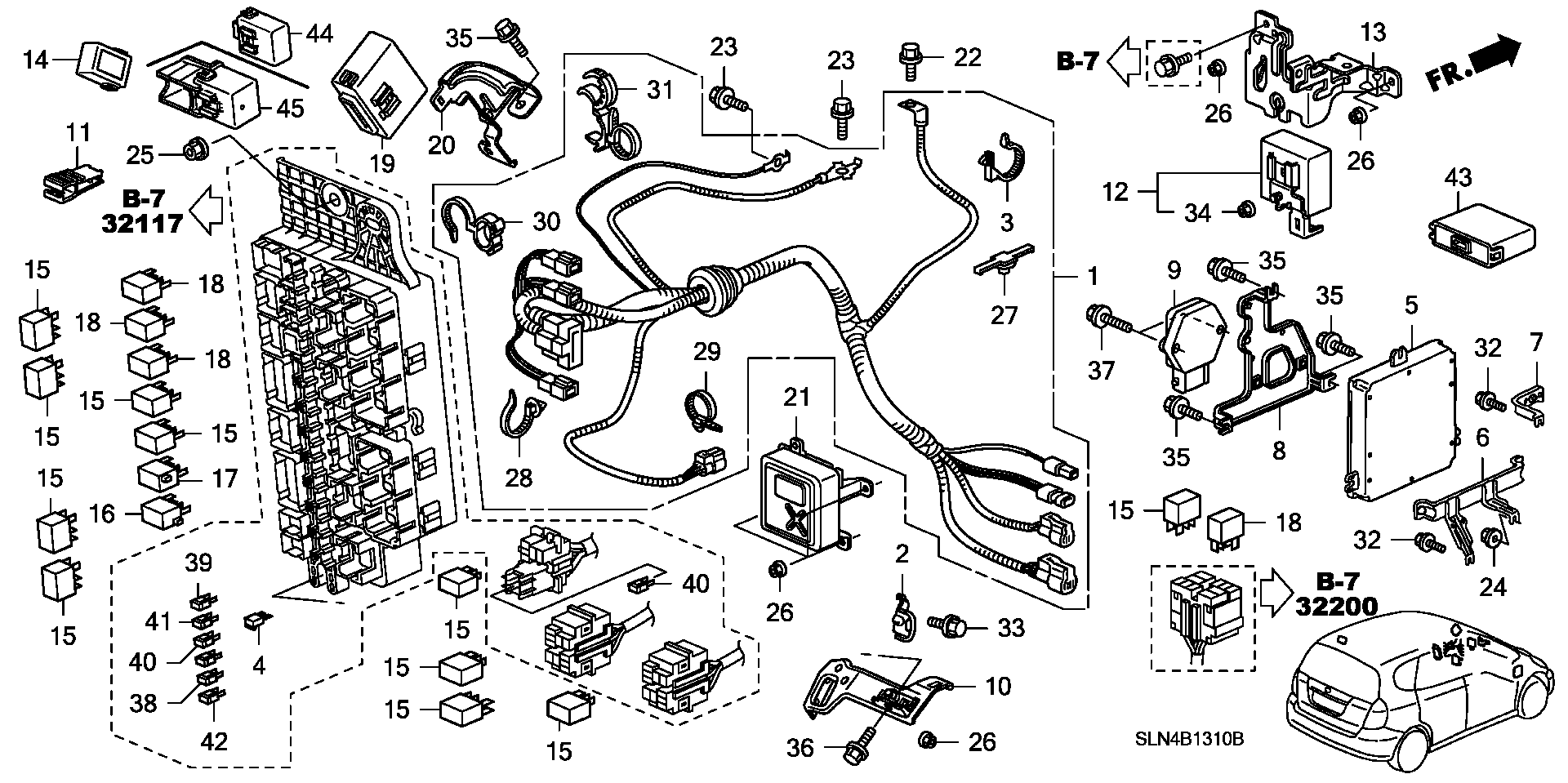 Diagram CONTROL UNIT (CABIN) for your Honda Fit  