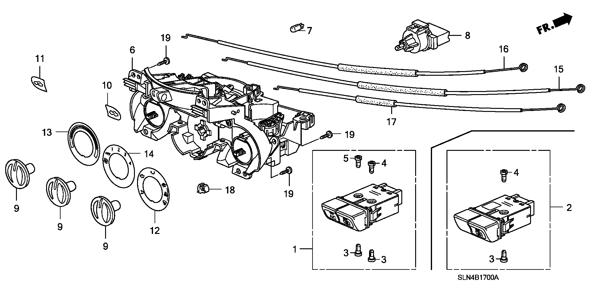 Diagram HEATER CONTROL for your Honda Fit  