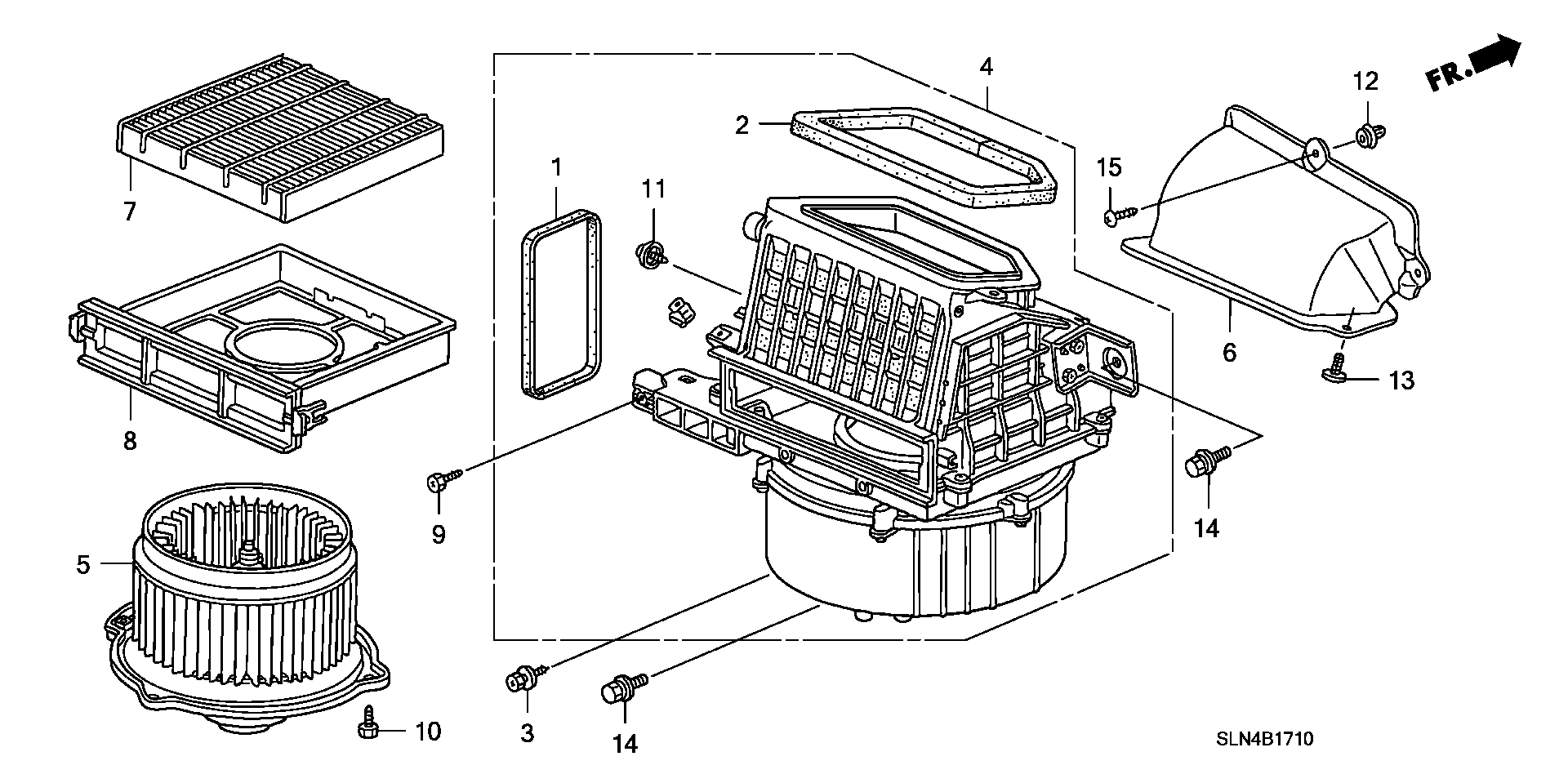 Diagram HEATER BLOWER for your 2007 Honda Fit 1.5L VTEC MT Base 