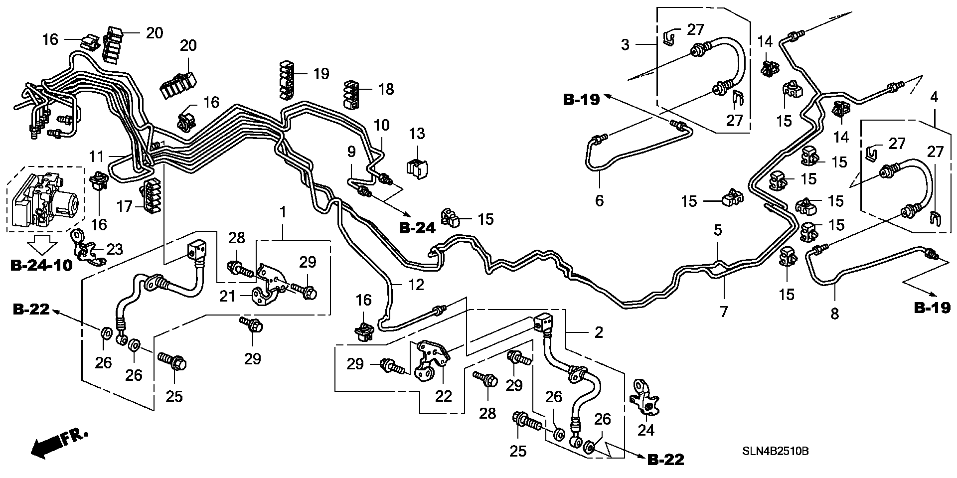 Diagram BRAKE LINES (ABS) for your 2007 Honda Fit 1.5L VTEC AT Base 