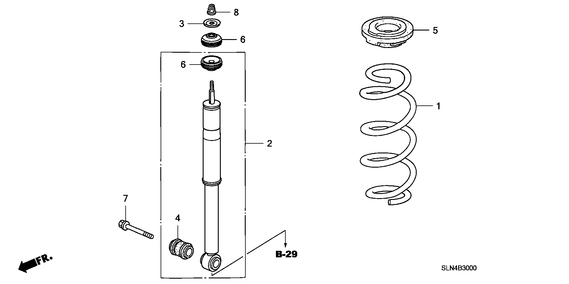 Diagram REAR SHOCK ABSORBER for your 2007 Honda Fit 1.5L VTEC MT Base 