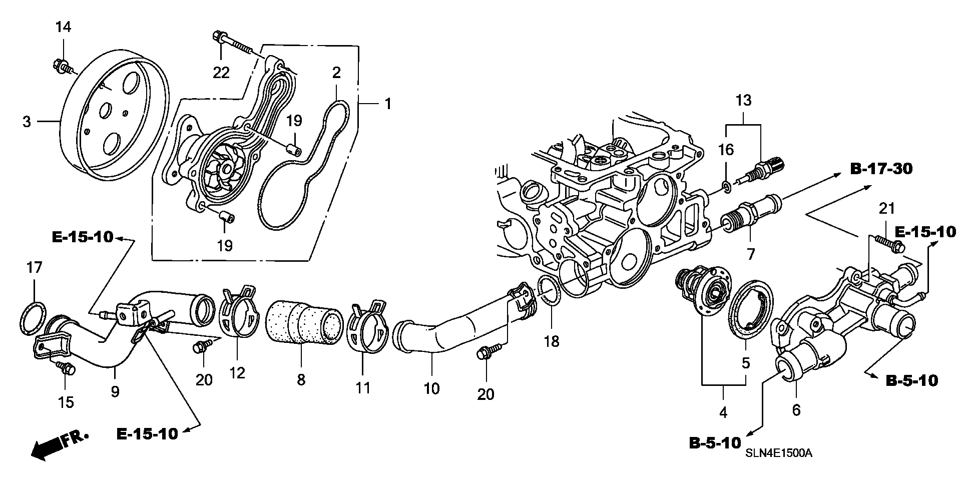 Diagram WATER PUMP for your 2003 Honda Civic Hatchback   