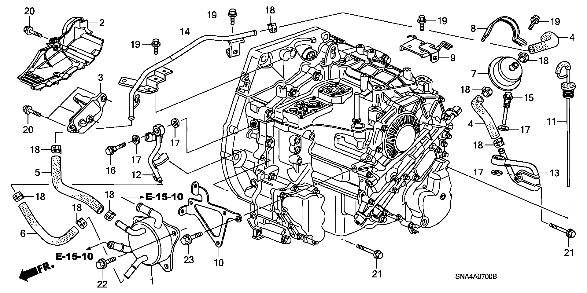 Diagram ATF PIPE for your 1990 Honda Accord Coupe 2.2L AT LX 