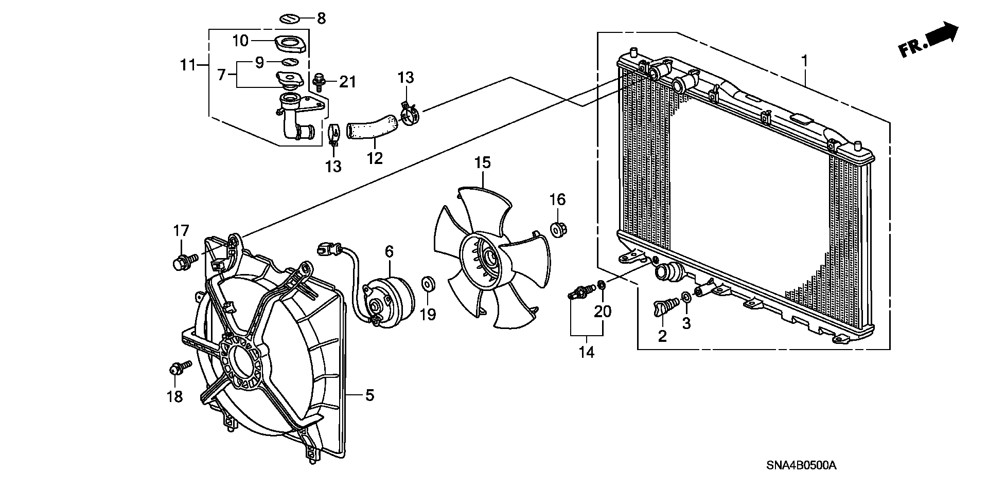 Diagram RADIATOR (TOYO) (1.8L) for your 1987 Honda Accord   