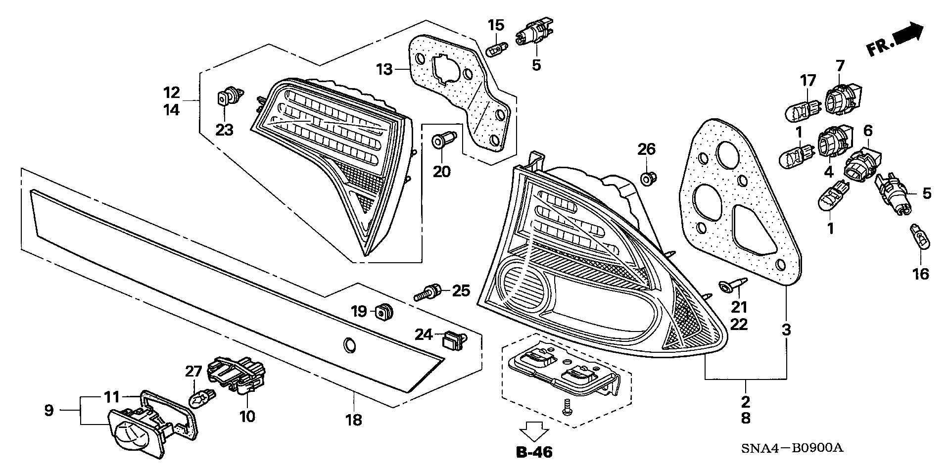 Diagram TAILLIGHT@LICENSE LIGHT for your 2007 Honda Civic   