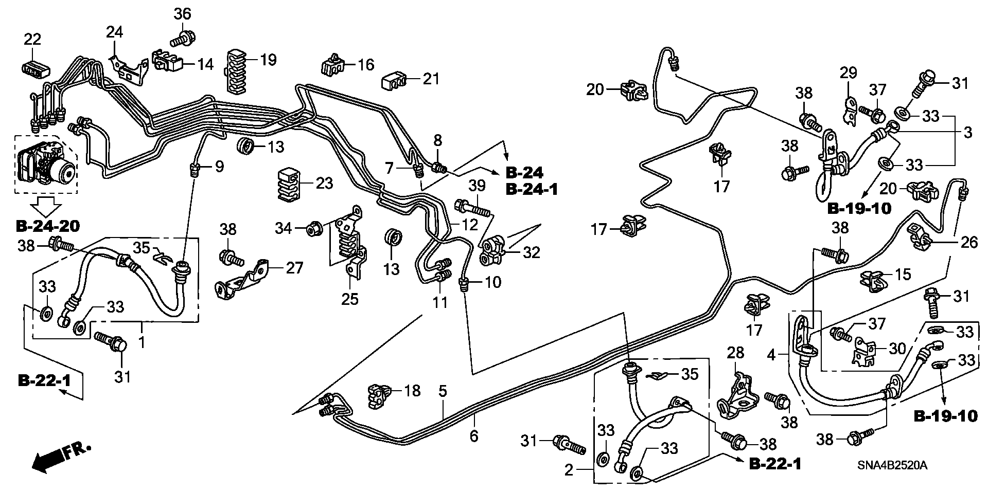 Diagram BRAKE LINES (VSA) for your 1994 Honda Civic Hatchback   