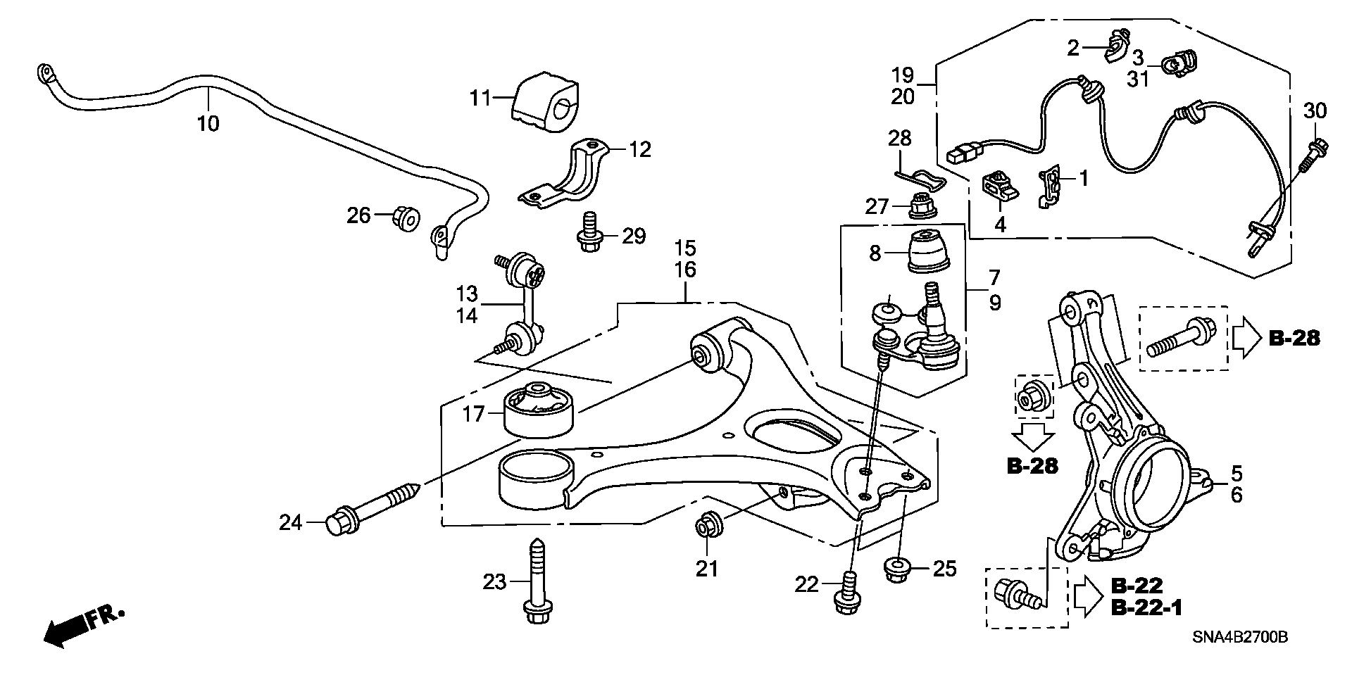 Diagram KNUCKLE for your 2007 Honda Civic   