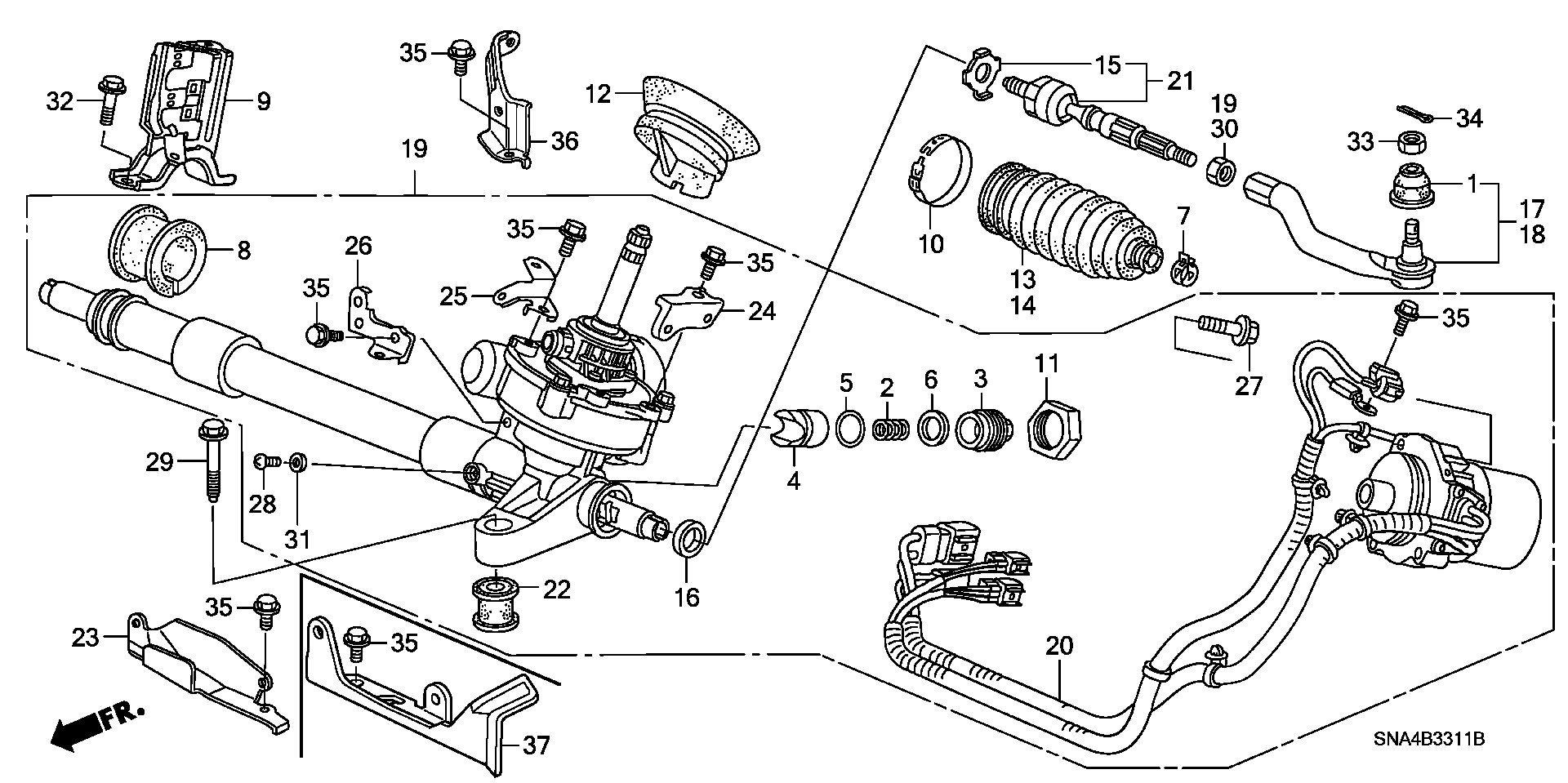 Diagram P.S. GEAR BOX (EPS) for your Honda Civic  