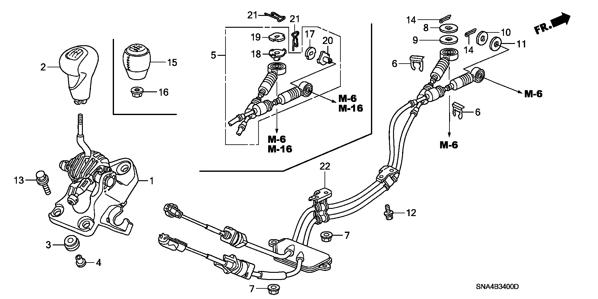 Diagram SHIFT LEVER for your Honda