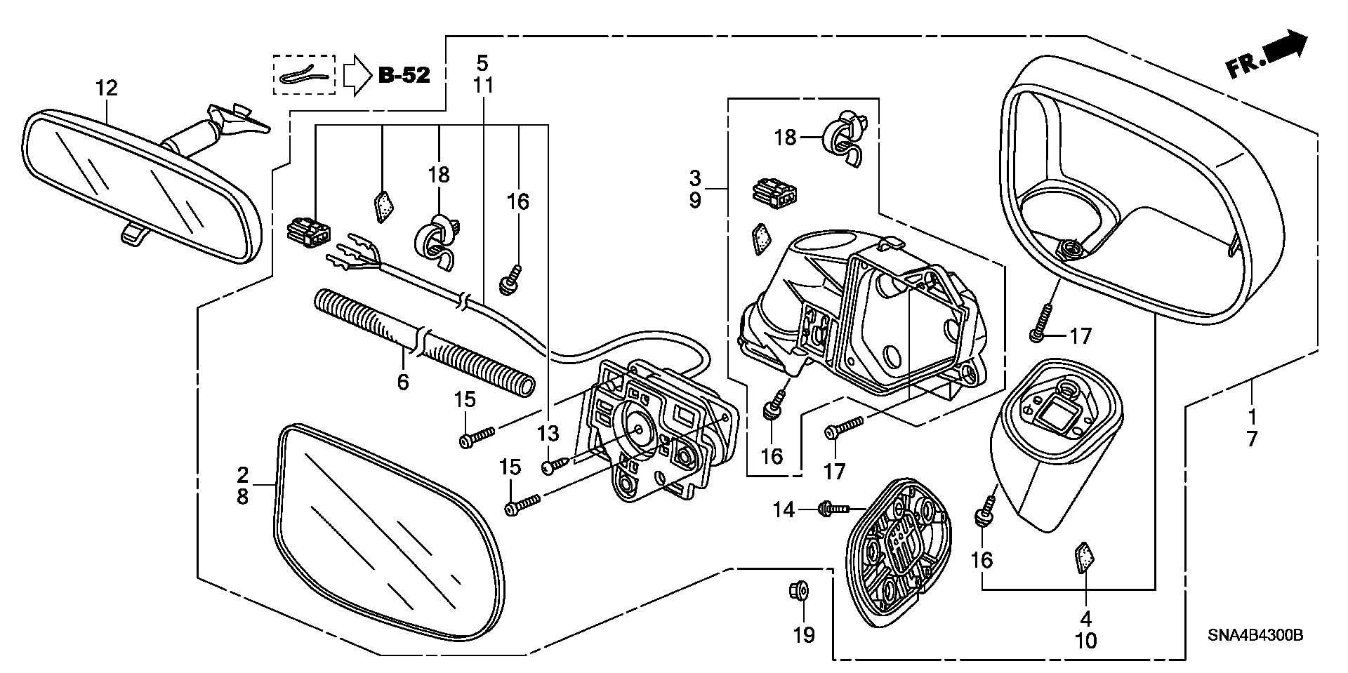 Diagram MIRROR for your 1975 Honda Civic Hatchback   