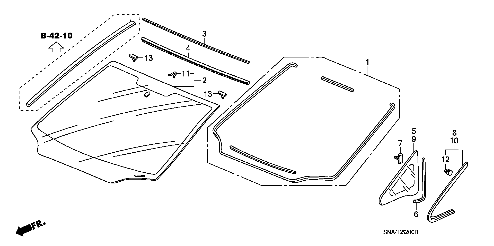 Diagram FRONT WINDSHIELD for your 2014 Honda Civic   