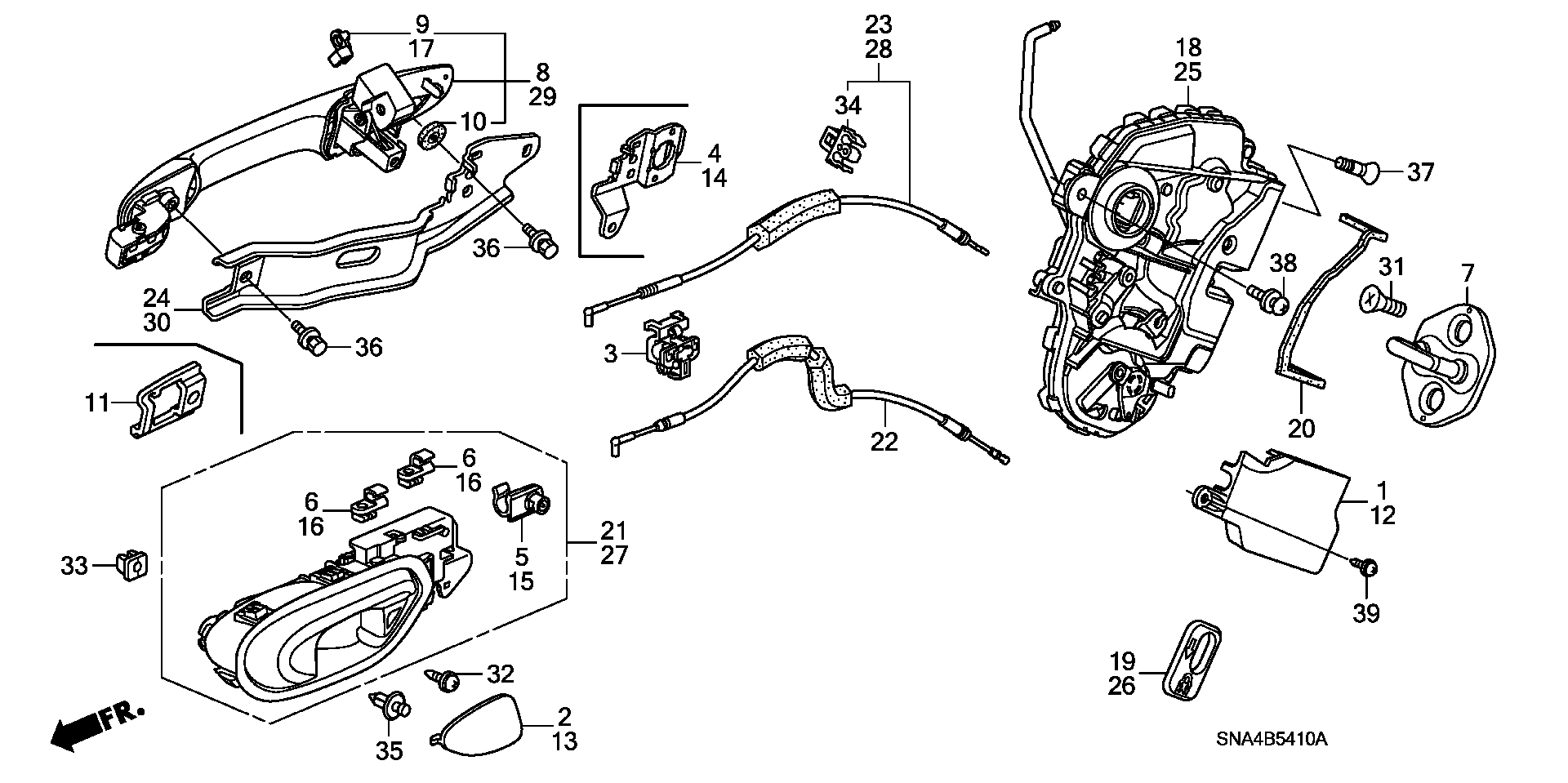 Diagram REAR DOOR LOCKS@OUTER HANDLE for your 2016 Honda CR-Z HYBRID AT EX-L NAVIGATION 