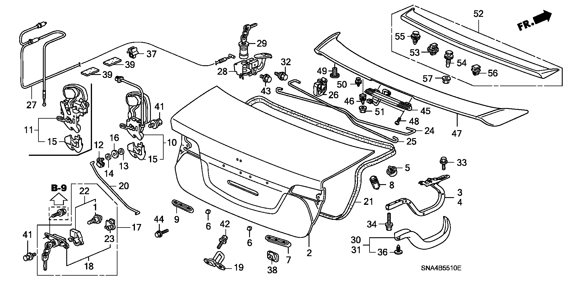 Diagram TRUNK LID for your Honda Civic  