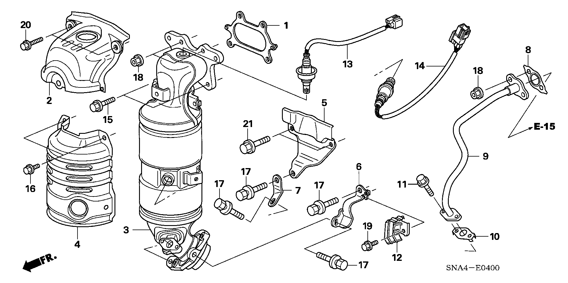 Diagram CONVERTER (1.8L) for your 2008 Honda Civic  Si 