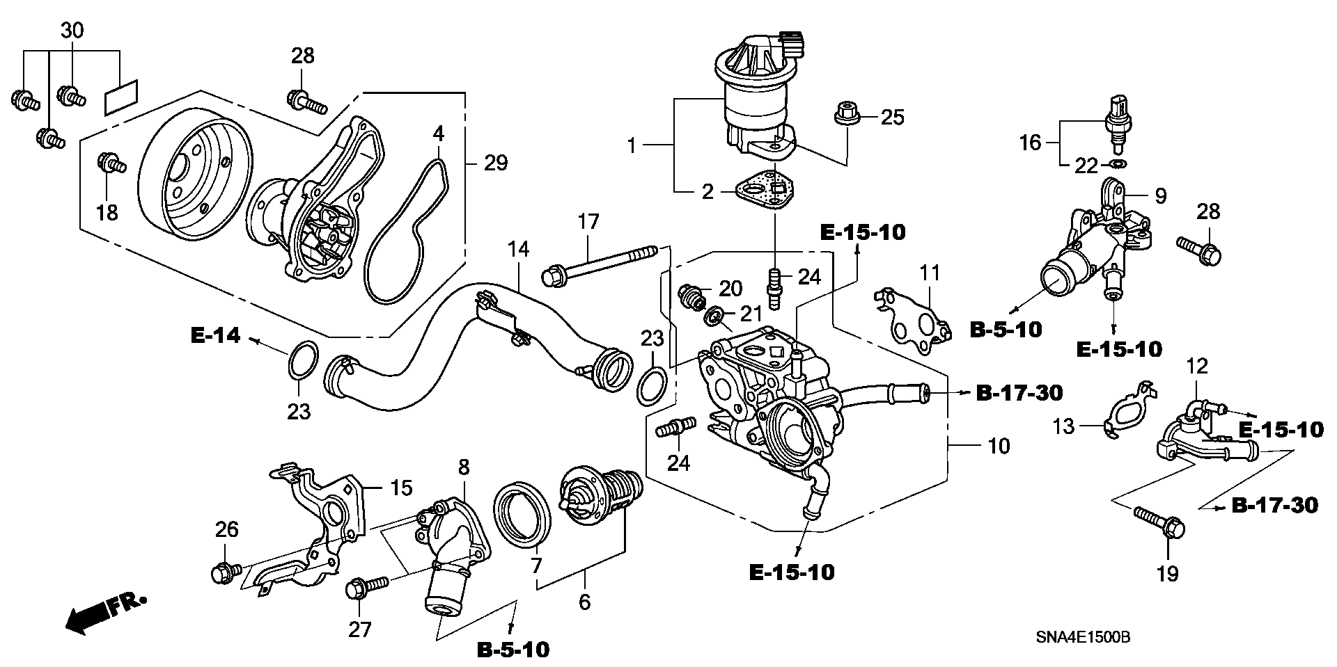 Diagram WATER PUMP (1.8L) for your 1980 Honda Civic Hatchback   