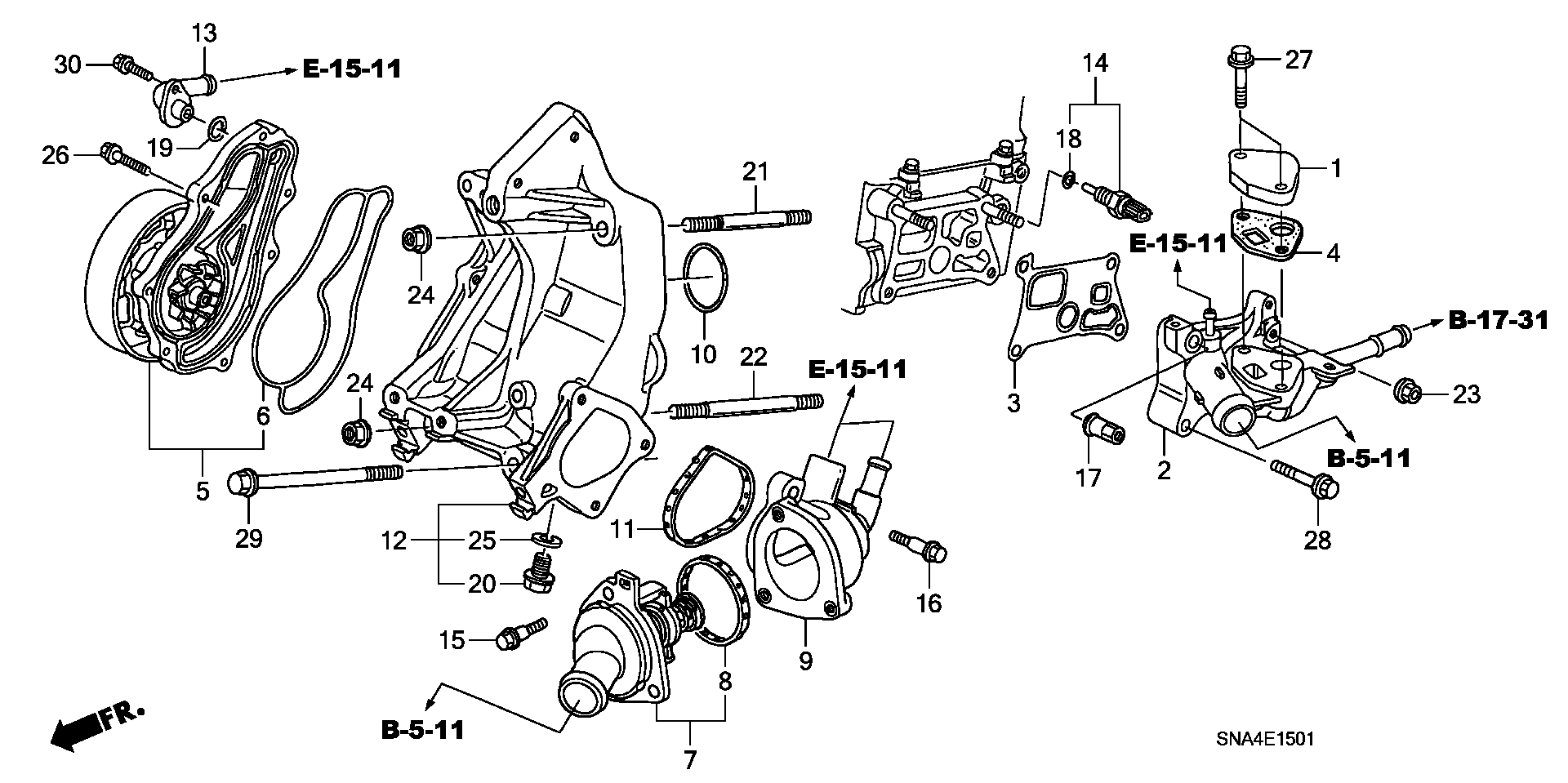 Diagram WATER PUMP (2.0L) for your 2018 Honda Accord   