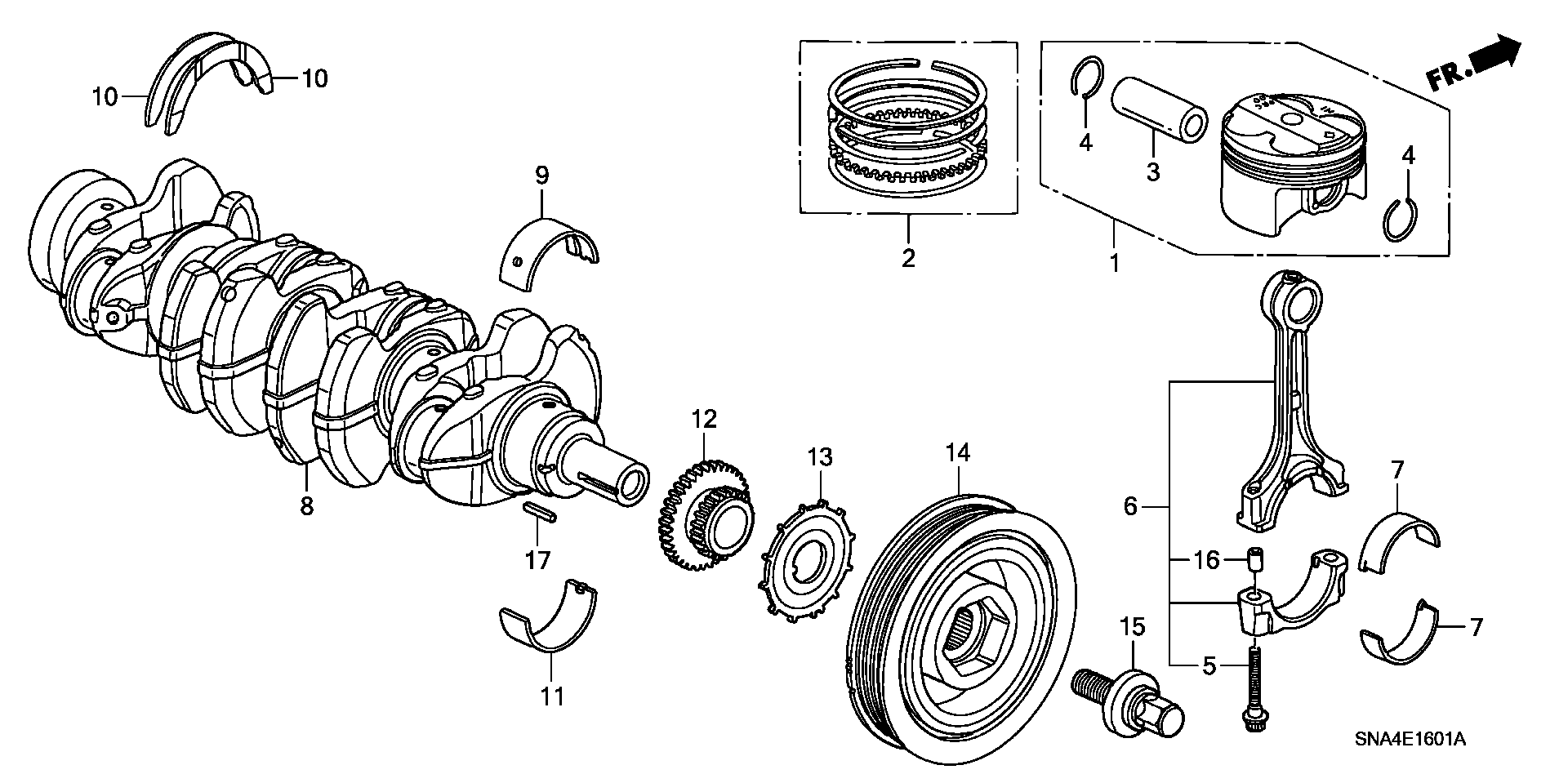 Diagram CRANKSHAFT@PISTON (2.0L) for your 2017 Honda Civic Coupe   