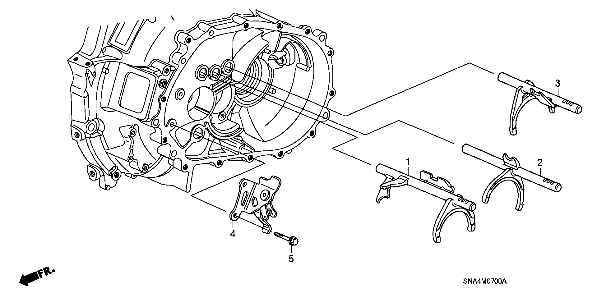 Diagram SHIFT FORK@SHIFT HOLDER (1.8L) for your 1990 Honda Accord Coupe   