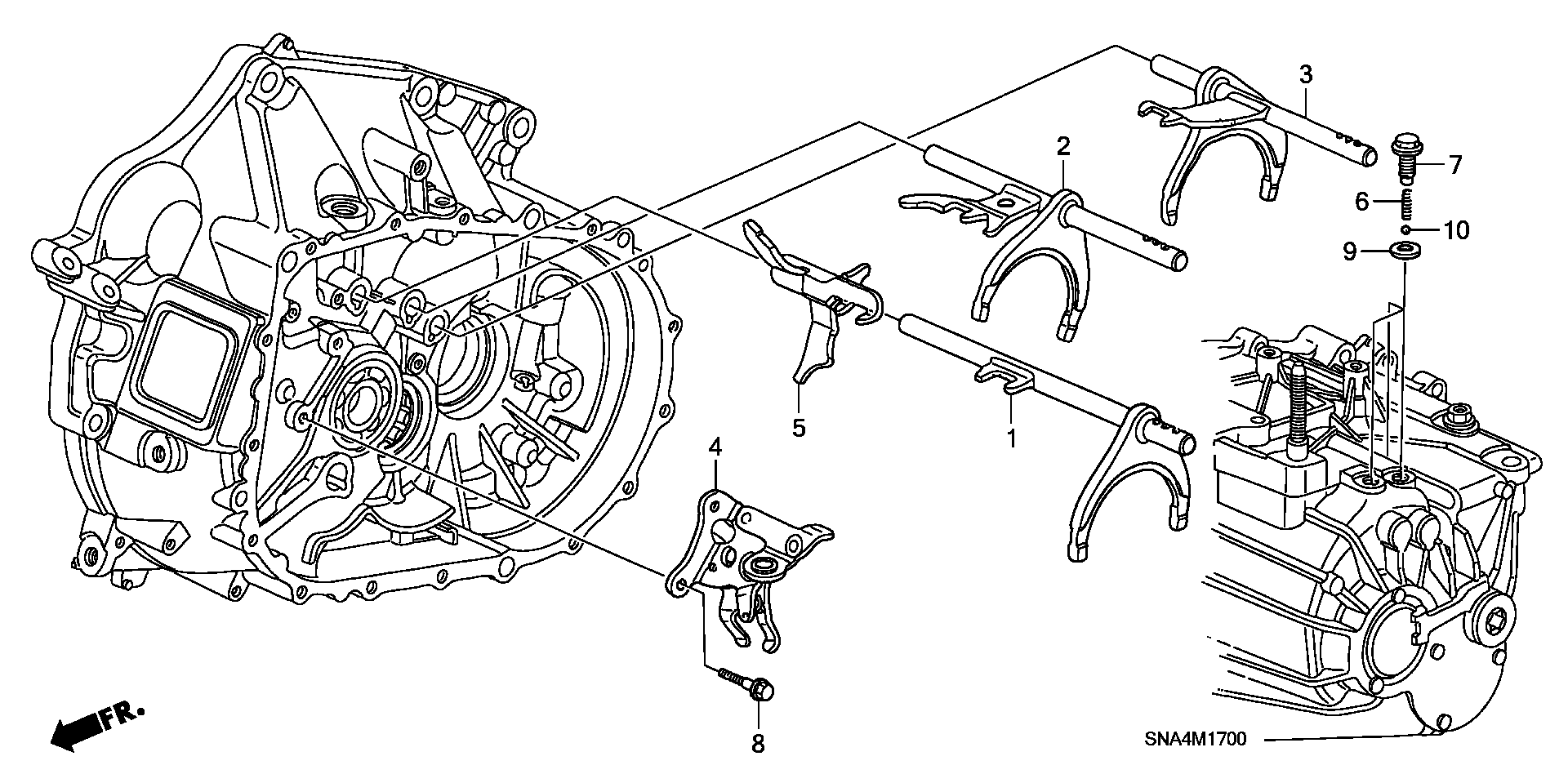 Diagram SHIFT FORK@SHIFT HOLDER (2.0L) for your 2008 Honda Accord Coupe   