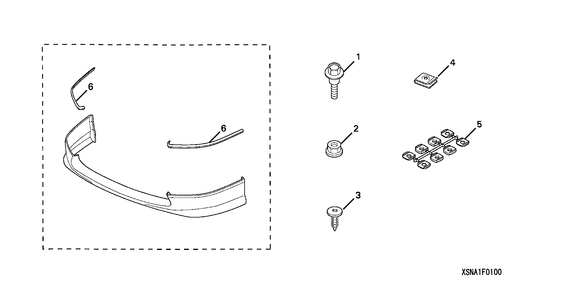 Diagram FRONT UNDER SPOILER for your Honda S2000  