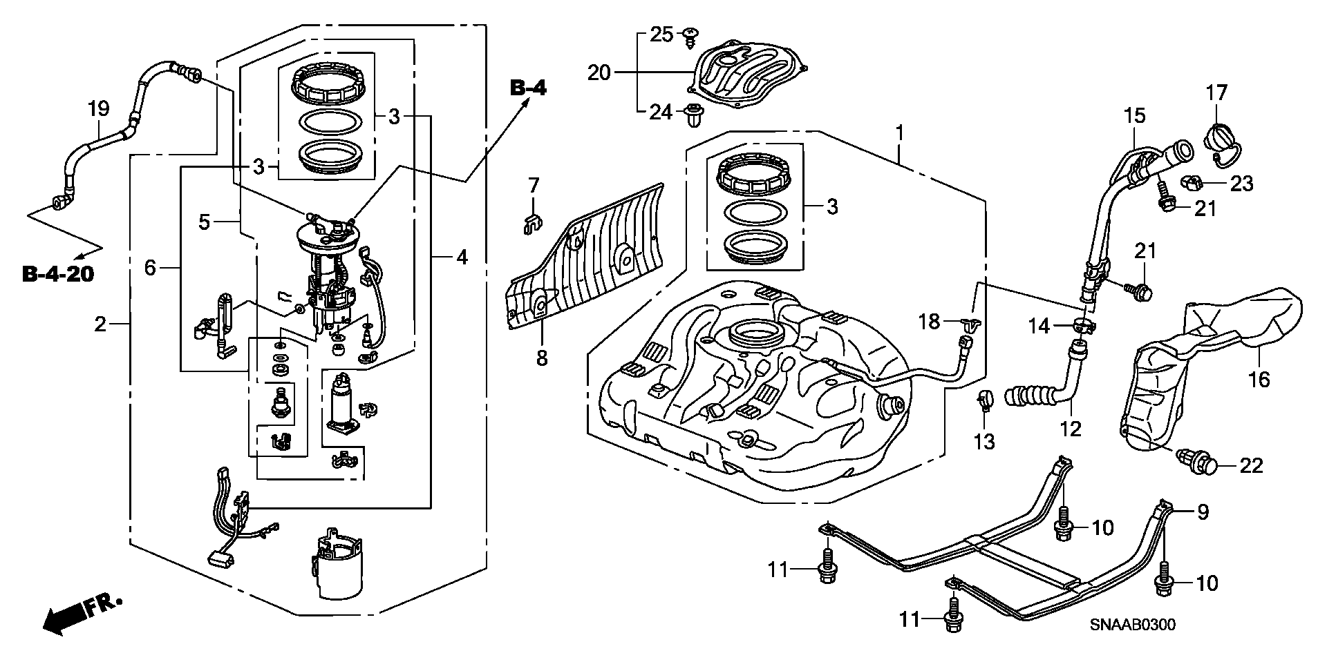 Diagram FUEL TANK (1) for your 2024 Honda Pilot  SPT 