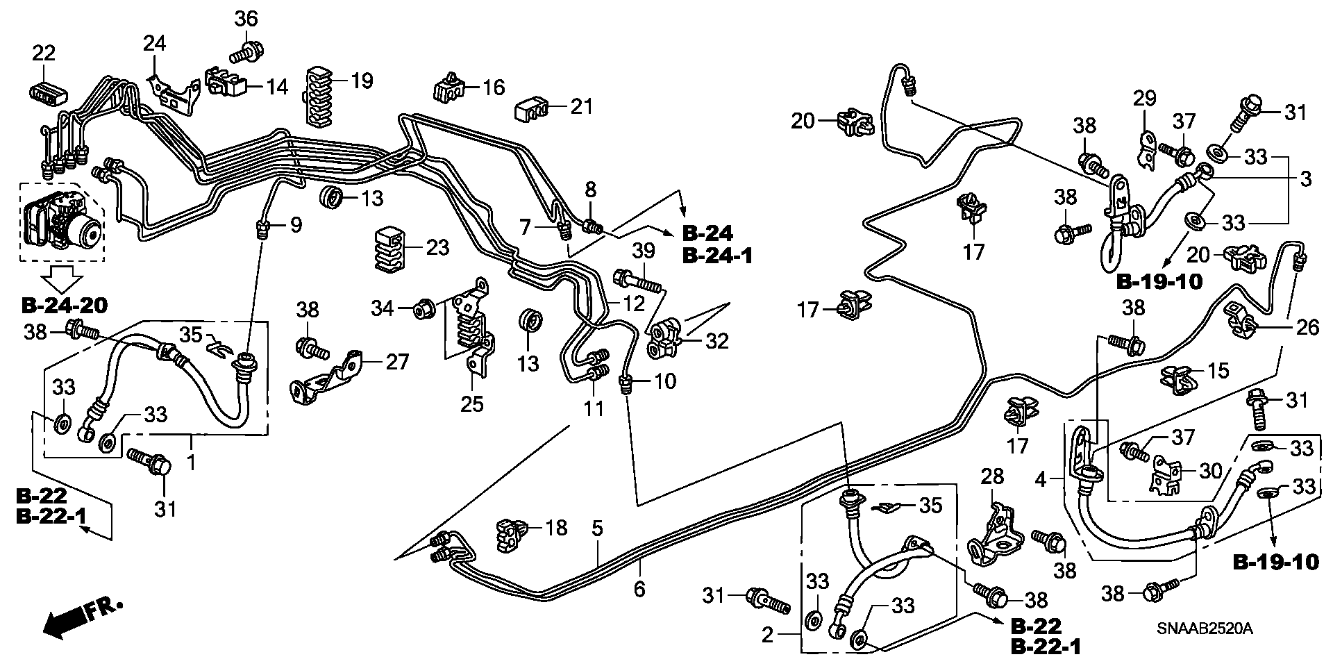 Diagram BRAKE LINES (VSA) for your 1994 Honda Civic Hatchback   