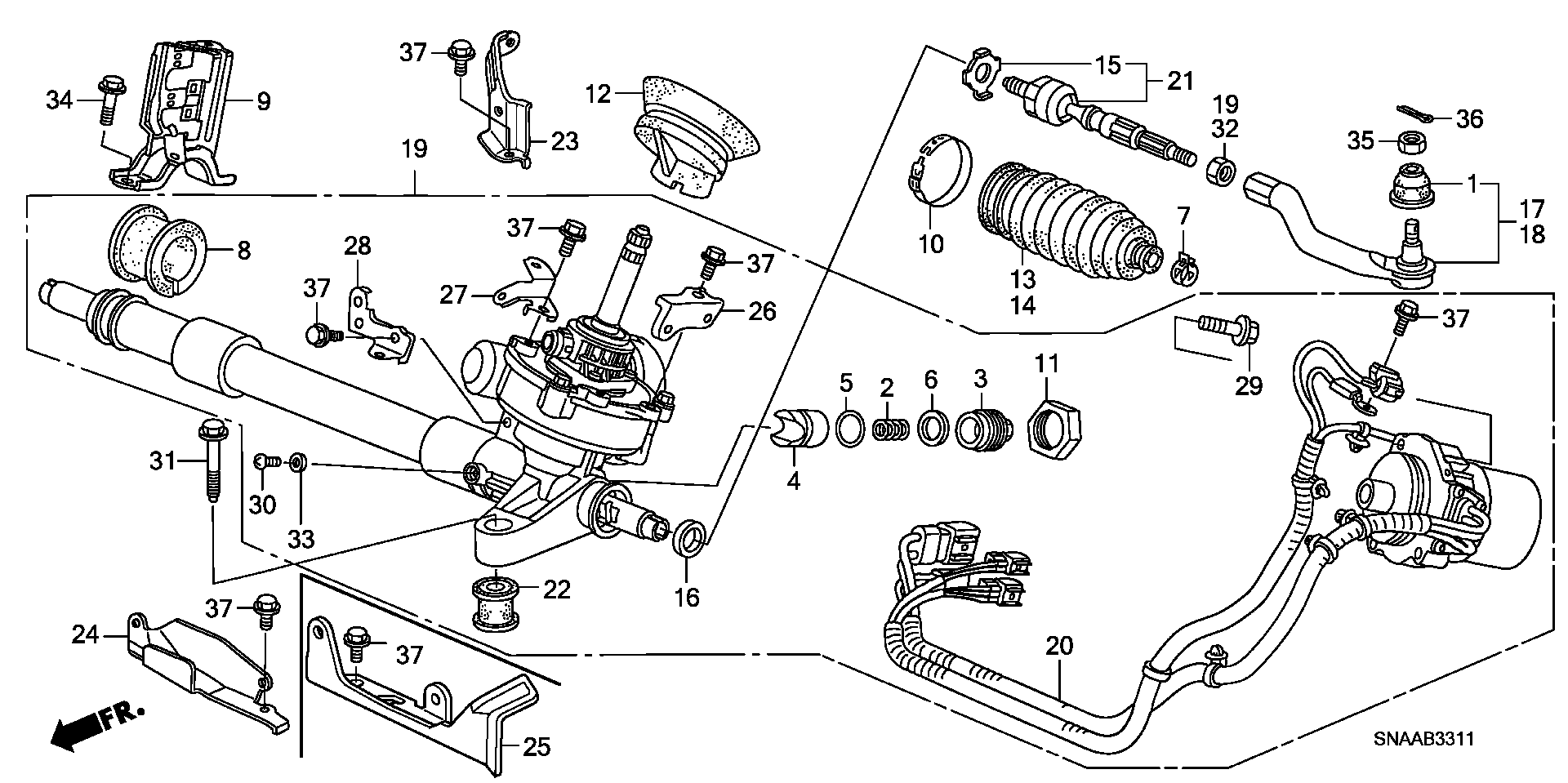 Diagram P.S. GEAR BOX (EPS) for your Honda Civic  